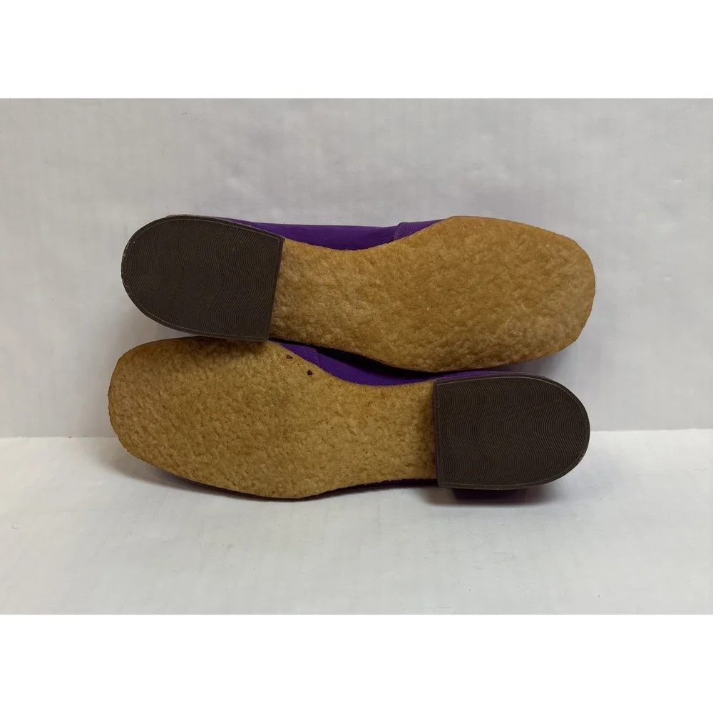 Vintage Cobbies Made In Italy Purple Nabuk Womens Wedges Size 5 Open Box